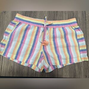 Vineyard Vines Women’s Striped Linen Blend Tassel Shorts – Size M